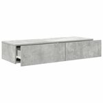 vidaXL Étagère murale avec tiroirs gris béton bois d'ingénierie