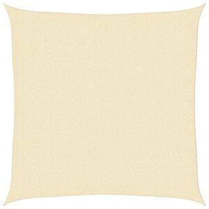 vidaXL Voile d'ombrage 160 g/m² Crème 3x3 m PEHD