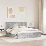 vidaXL Cadre de lit Béton 180 x 200 cm Bois de pin massif