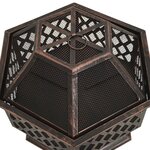 vidaXL Foyer rustique avec tisonnier 62x54x56 cm XXL acier