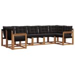 vidaXL Ensemble de canapés d'extérieur 7 pc Naturel et Noir