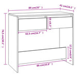 vidaXL Table console Noir 89x41x76 5 cm Acier