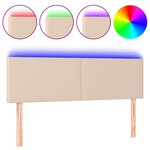 vidaXL Tête de lit à LED Cappuccino 144x5x78/88 cm Similicuir