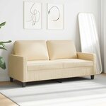 vidaXL Canapé à 2 places Crème 140 cm Tissu