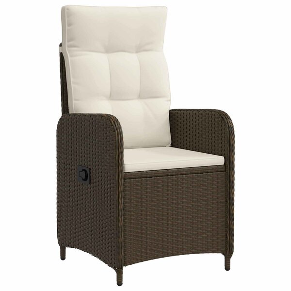 vidaXL Chaise de jardin inclinable Marron et crème blanche