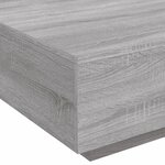 vidaXL Table basse avec lumières LED sonoma gris 80x80x31 cm