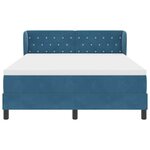 vidaXL Lit à ressorts avec matelas Bleu foncé 160 x 200 cm Velours