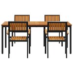 vidaXL Ensemble de salle à manger de jardin 5 pièces en bois massif d'acacia et métal