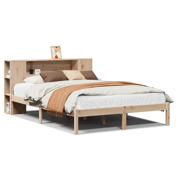 vidaXL Lit bibliothèque sans matelas 120x190 cm bois de pin massif