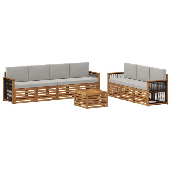 vidaXL Ensembles de canapés avec coussin 8 Pièces Bois d'Acacia Massif