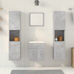 vidaXL Ensemble de meubles de salle de bain 4 Pièces gris béton