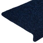 vidaXL Tapis d'escalier autocollants 30 pièces 65 x 21 x 4 cm Bleu marine Bord rectangulaire