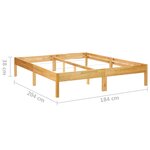 vidaXL Cadre de lit Bois de chêne massif 180 x 200 cm
