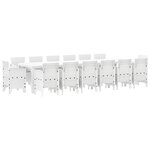 Ensemble jardin 15 pièces avec coussins en Poly Rattan blanc