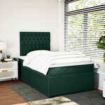 vidaXL Sommier à lattes de lit et matelas Vert foncé 120x200cm Velours
