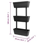 vidaXL Jardinières 6 Pièces 100 cm Anthracite