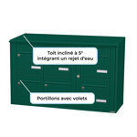 Bloc collectif Leabox 3x2  grade 3  simple face  extérieur  fixation murale  vert mousse ral 6005 finition brillante