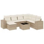 vidaXL Salon de jardin avec coussins 8 Pièces beige résine tressée