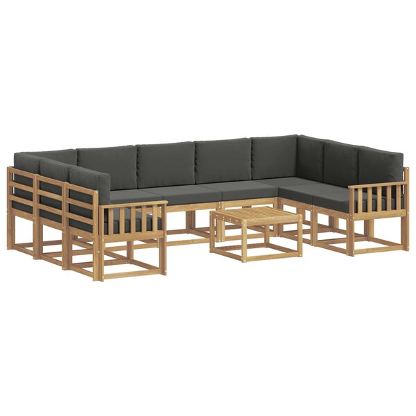 vidaXL Ensemble de canapés d'extérieur 10 pc Blanc et anthracite