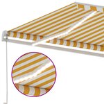 vidaXL Auvent manuel rétractable avec LED 450x350 cm Jaune et blanc
