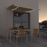 vidaXL Auvent manuel rétractable avec LED 350x250 cm Jaune et blanc