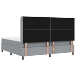 vidaXL Lit ressorts avec matelas et lumière LED gris clair 200 x 200 cm  en tissu.