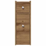 vidaXL Armoire de salle de bain étroite avec roulettes chêne artisanal