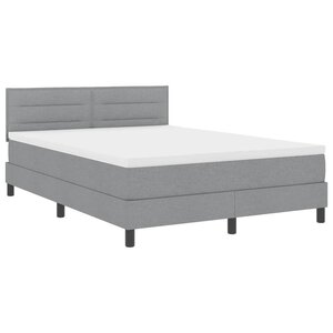 vidaXL Lit à ressorts avec matelas Gris clair 140 x 190 cm tissu