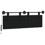 vidaXL Tête de lit suspendue Avec lumière LED Noir Tissu