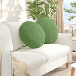 vidaXL Coussins de siège 2 Pièces Vert clair Ø 40 x 13 cm Velours
