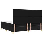 vidaXL Lit à ressorts avec tête de lit Noir 200 x 200 cm tissu