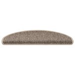 vidaXL Tapis d'escalier autocollants 15 Pièces 65x21x4 cm Beige foncé