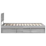 vidaXL Cadre de lit Gris Sonoma 75 x 190 cm Pin massif