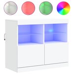vidaXL Buffet avec lumières LED blanc 81x37x67 cm
