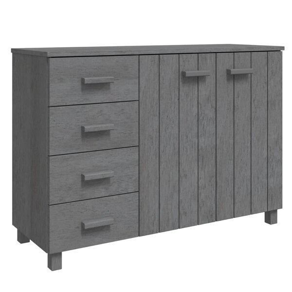 vidaXL Buffet HAMAR Gris foncé 113x40x80 cm Bois massif de pin