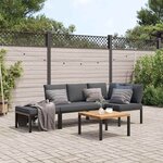 vidaXL Salon de jardin 4 Pièces avec coussins noir aluminium