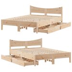 vidaXL Cadre de lit avec tiroirs 120x190 cm bois de pin massif