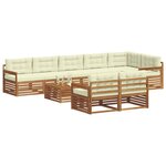 vidaXL Ensemble de canapés d'extérieur 9 Pièces Naturel et Crème
