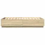 vidaXL Cadre de lit avec LED sans matelas chêne sonoma 160x200 cm
