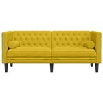 vidaXL Canapé Chesterfield avec traversins 2 places jaune velours