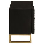 vidaXL Meuble TV noir 110x30x40 cm bois massif de manguier et fer
