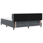 Lit à ressorts vidaXL avec matelas gris foncé en velours 180x200 cm