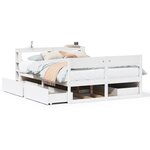 vidaXL Cadre de lit sans matelas blanc 140x200 cm bois de pin massif
