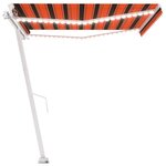 vidaXL Auvent manuel rétractable avec LED 400x300 cm Orange et marron