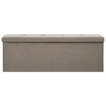 vidaXL Banc de rangement pliable Taupe Faux lin
