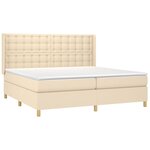 vidaXL Sommier à lattes de lit avec matelas Crème 200x200 cm Tissu