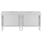 vidaXL Tables avec portes coulissantes 2 Pièces 200x50x(95-97) cm Inox