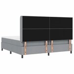 vidaXL Lit à ressorts avec matelas et lumière LED gris clair 200 x 200 cm en tissu