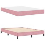 vidaXL Lit à ressorts avec matelas Rose 160 x 220 cm tissu