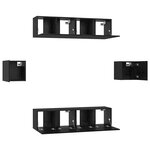 vidaXL Ensemble meuble TV 6 Pièces Chêne noir Bois d'ingénierie